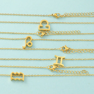 Stainless steel 12 zodiac necklace clavicle chain