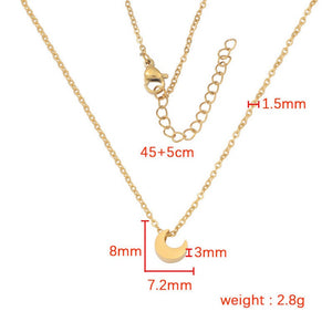 Stainless Steel Star Moon Love Heart Pendant Necklace