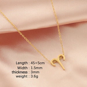Stainless steel 12 zodiac necklace clavicle chain