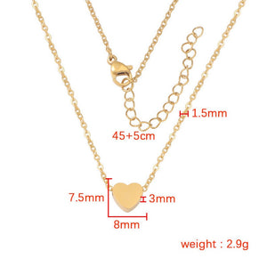 Stainless Steel Star Moon Love Heart Pendant Necklace