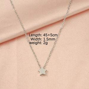 Stainless steel star moon love heart pendant necklace