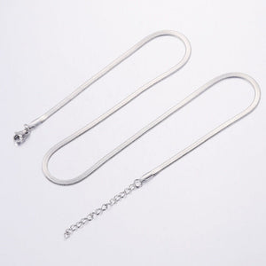 Stainless steel flat snake chain 40/45cm