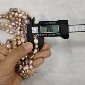 8-9mm Baroque large grain Flameball pearl, 38cm pearl strand