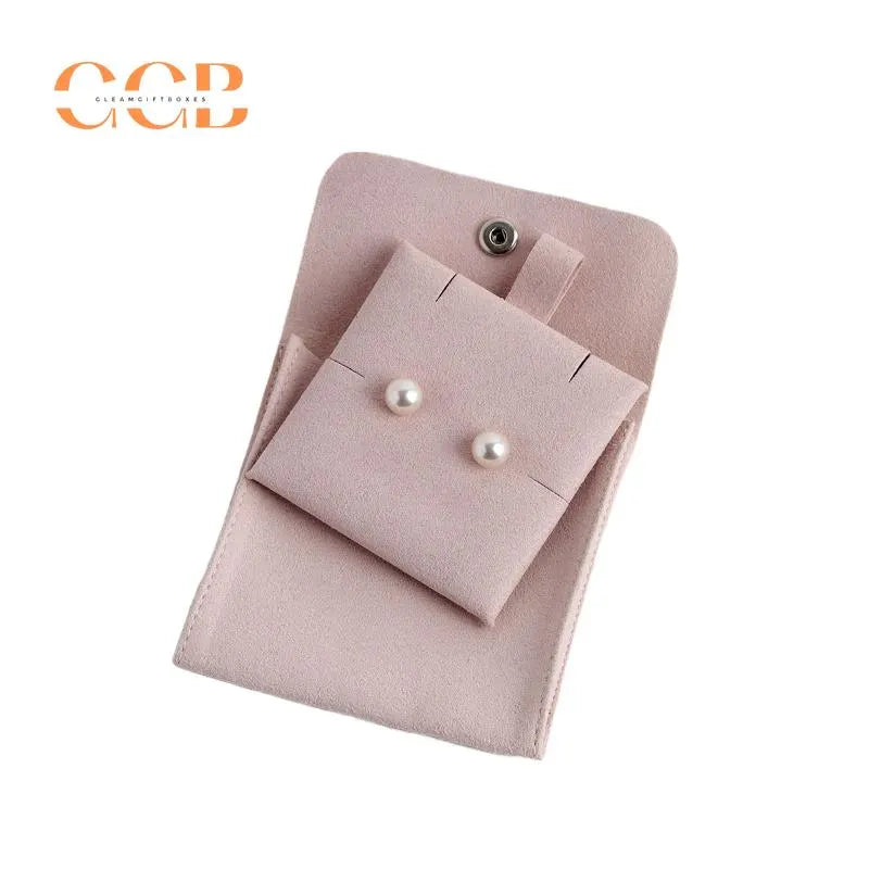 10pcs Pink Microfiber Jewelry Pouches with Insert