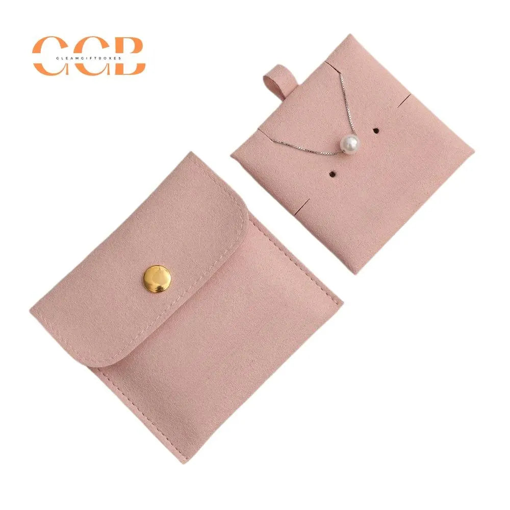 10pcs Pink Microfiber Jewelry Pouches with Insert