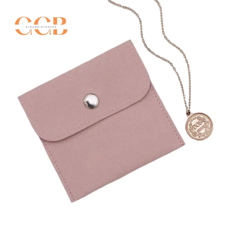 10pcs Pink Microfiber Jewelry Pouches with Insert