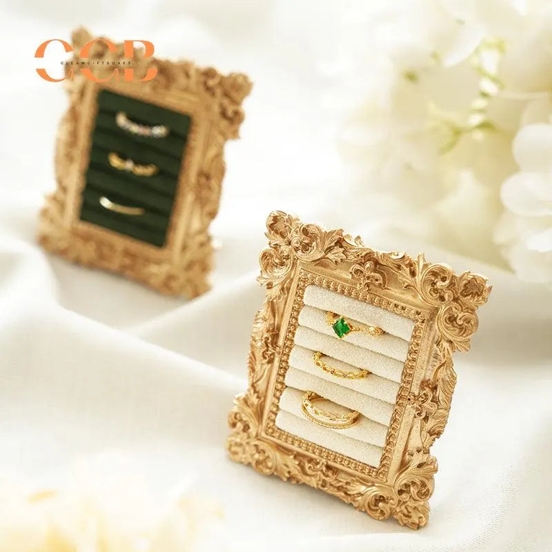 Vintage Gold Ring Display Jewelry Holder for Wedding Photography Props