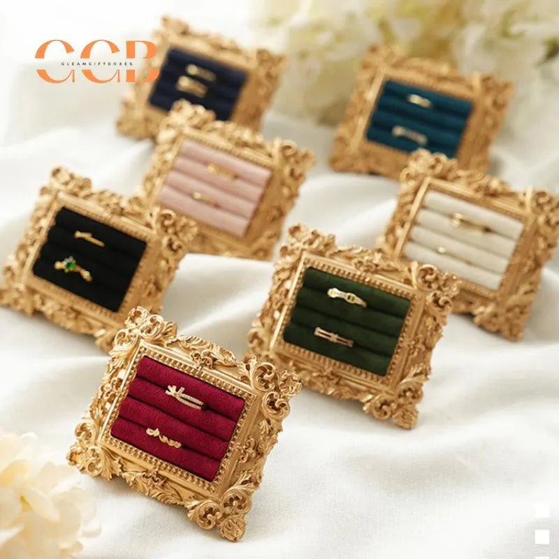 Vintage Gold Ring Display Jewelry Holder for Wedding Photography Props