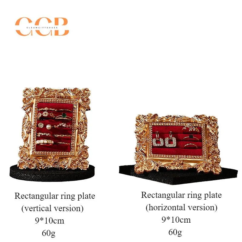 Vintage Gold Ring Display Jewelry Holder for Wedding Photography Props