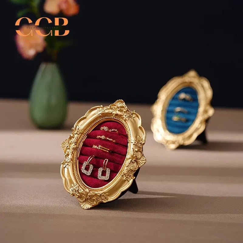 Vintage Gold Ring Display Jewelry Holder for Wedding Photography Props