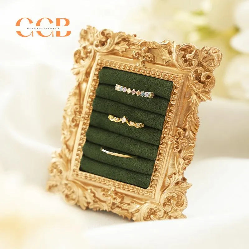 Vintage Gold Ring Display Jewelry Holder for Wedding Photography Props
