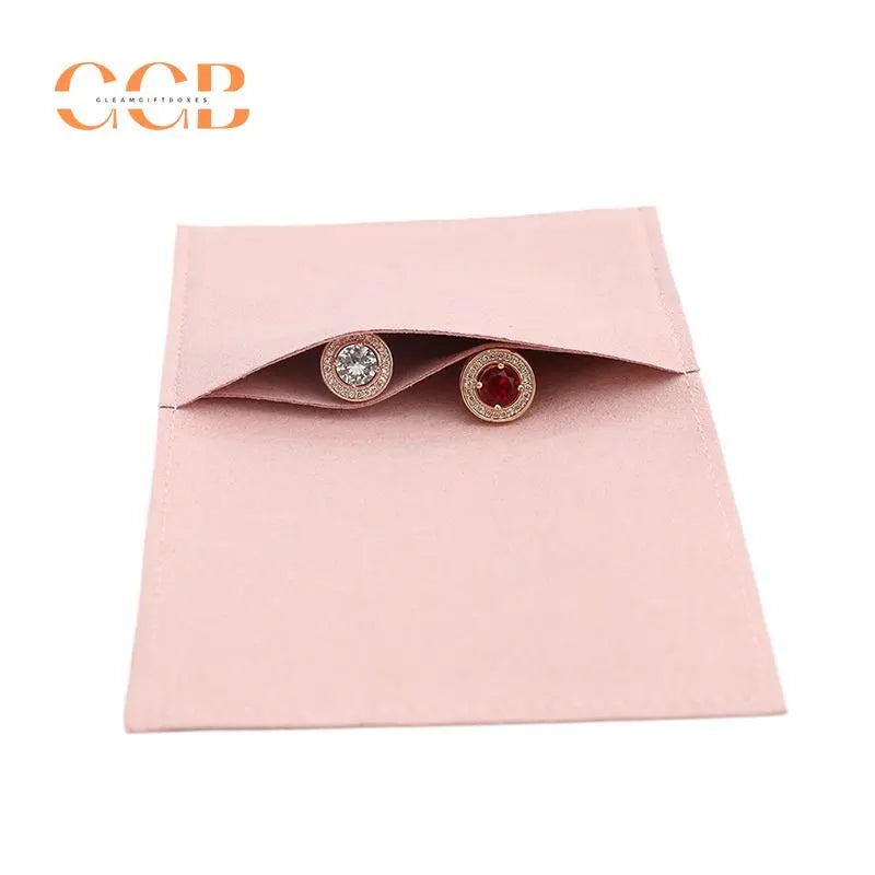 10pcs Pink Microfiber Jewelry Pouches
