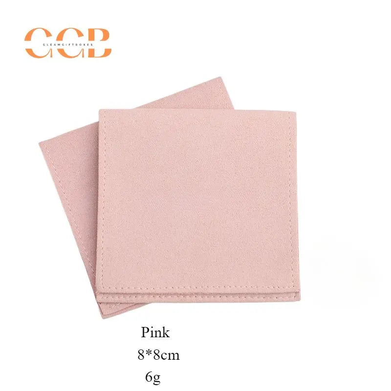 10pcs Pink Microfiber Jewelry Pouches