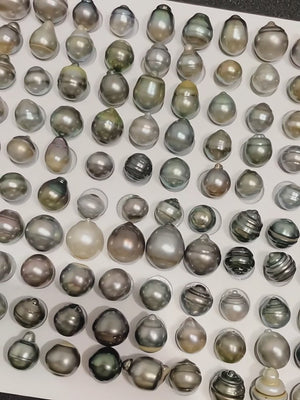 3A Multicolor Tahitian Baroque Drop Pearl Undrilled, Peacock Green Iridescent Rippled Nacre Pearl for DIY Ring Necklace Earrings