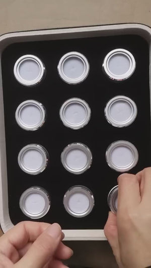 5pcs Clear glass round loose stone display box