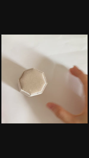 Velvet octagonal three ring box for wedding