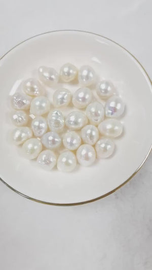 1pc drilled 10-11mm small white baroque pearl droplet loose pearl