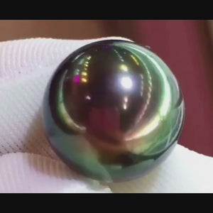 Tahitian Black Pearl Undrilled Bead, Natural Round Sea Pearl for DIY
