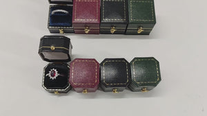 Octagon Vintage Velvet PU Leather Ring Box for Proposal or Wedding
