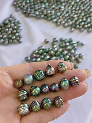3A Tahitian Baroque Peacock Blue Green Pearl Undrilled