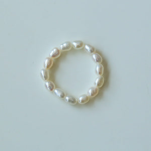 Stacked Irregular Pearl Rings